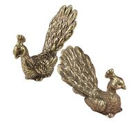 Cabilock 2 Pièces Figurines Paon Laiton Antirouille Ornements Oiseaux Métalliques Élégants pour Bureau et Décoration Intérieure Harmonie Accessoire pour Amateurs de Thé