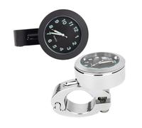 Cabilock 2 pièces Horloge de Guidon Étanche Montre Pratique et Facile à Installer pour Motocross Design Minimaliste Noir et Argent Accessoire Fiable pour du