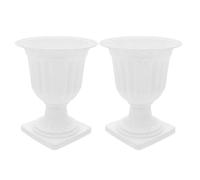 Cabilock 2 Pièces Jardinière Décorative Romaine en Plastique Blanc,