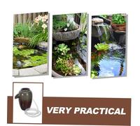 Cabilock 2 Pièces Jarre Terre Cuite avec Cascade à Circulation Naturelle Système Oxygénation pour Bassin de Jardin Bureau Patio et Cour