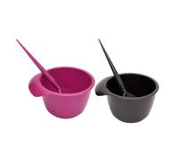 Cabilock 2 pièces Kit de Coloration Cheveux avec Bol Épais et Pinceau Noir et Rouge Outils Professionnels pour Usage Salon et Domicile Application Uniforme et Facile