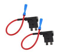 Cabilock 2 Pièces Kit de Tap de Fusible Automobile Adaptateur Porte Fusible de Moyenne pour Circuit Additionnel de Voiture pour Dash Cam Sans