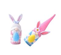 Cabilock 2 Pièces Lapin Oeuf Tenant poupée Figurine topiaire de Lapin Peluches Jouets Toys Easter Decoration Toys for poupée de Bureau pâques poupée de Pâques Lapin GNOME en Tissu