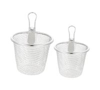 Cabilock 2 pièces Lot de Paniers Passoire Inox pour Cuisson et Friture Filtre Fin Anti-graisse pour Hot Pot Ustensiles Cuisine Légers et Résistants Poignée Portable Facile à Nettoyer