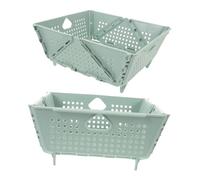 Cabilock 2 pièces Lot de Passoires Pliables Plastique pour Cuisine Panier Égouttoir Compact et Multifonction pour Fruits Légumes Pâtes Gain de Place pour Petites Cuisines