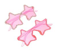 Cabilock 2 Pièces Lunettes de Soleil Étoile sans Monture pour Fête, Rose, | Style Fantaisie Léger, Accents Cristaux Faits Main, pour Vacances et Enterrement de Vie de Jeune Fille