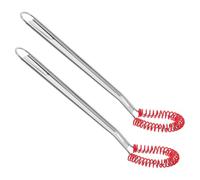 Cabilock 2 Pièces Main Acier Inoxydable avec Tête Silicone Antirayures Outils de Cuisine Manuels pour Mélanger Fouetter et Compatible avec Ustensiles Antiadhésifs