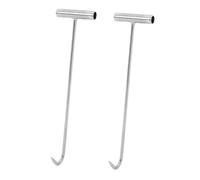 Cabilock 2 Pièces Manhole Cover Hook Heavy Duty T Shaped Metal Lifter For Roll Up Door And Sewer Drain Grate Lifting Tool With Ergonomic Grip