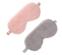 Cabilock 2 Pièces Masque de Sommeil Cache-œil en Peluche, Satin, Noir pour | Blocage Lumière, Usage Maison et Déplacement, Effet Relaxant, Doux au Toucher