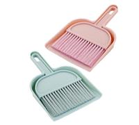 Cabilock 2 pièces Mini Balayette et Pelle à Poussière Plastique pour Bureau Set Compact Portable pour Garçon Fille et Animaux Brosse de Nettoyage Polyvalente Ensemble Bleu et Rose
