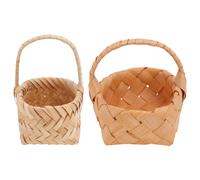 Cabilock 2 pièces Mini Paniers Artisanaux Bois Tressé Décor Mariage et Photo Corbeilles Rustiques Durables pour Cérémonies et Accessoires de Décoration Intérieure