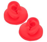 Cabilock 2 Pièces Modèle D'oreille en Silicone Flexible pour Piercing, Tactile Réaliste, Plastique Rouge, pour Salon ou Boutique, Présentation de Boucles D'oreilles et Clous D'oreille