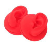 Cabilock 2 Pièces Modèle D'oreille en Silicone Réaliste Rouge pour Pratique du Piercing et Affichage de Bijoux, Toucher Souple, Formation Double Usage pour Débutants et Professionnels