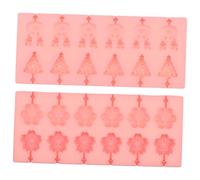 Cabilock 2 Pièces Moule à Sucettes Silicone avec Cavités Motifs Floraux pour Bonbons et pour Noël et Parfait pour Créations Festives et Desserts Maison