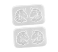 Cabilock 2 pièces Moule Silicone Licorne pour Époxy Lot de Moules Créatifs pour Décoration de Bureau DIY et Sûr