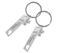 Cabilock 2 Pièces Nouveau cadeau de propriétaire Porte-clés en acier inoxydable nouveaux cadeaux pour la maison First HomeChains Silver