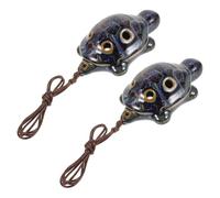 Cabilock 2 Pièces Ocarina Design en Céramique à Six Trous de Tortue, Instrument Musical Portable pour Débutants Pratique en Extérieur