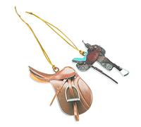Cabilock 2 pièces Ornement de Selle de Cheval Western Pendentifs Acrylique pour Miroir de Voiture Accessoires Accrocheurs et Amusants