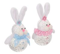 Cabilock 2 Pièces Ornements légers de Nuit de l'oreille de Lapin Lampe de Nuit Lapin décor de Figurine de Lapin Lampe Lapin veilleuse Lapin Chambre Light Night Light Lapin veilleuse Chiffon