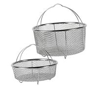 Cabilock 2 Pièces Panier de Cuisson Multifonction Acier Inoxydable et Passoire de Cuisine Résistante pour Friture Cuisson Vapeur et Drainage Compatible Cuisine Maison et Restaurant