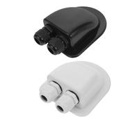 Cabilock 2 Pièces Passe-câble Double Étanche Abs pour Toit de Camping-Car et Bateau Boîtier Entrée Câble Solaire Compact et Léger pour Support de Panneau Photovoltaïque Accessoire Toit