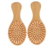 Cabilock 2 pièces Peignes Bois Ovales Mini Brosses de Massage Du Cuir Chevelu Légères et Portables Peignes Démêleurs Confortables pour Différents Types de Cheveux Usage Domestique et