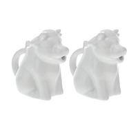 Cabilock 2 Pièces petit pot à lait en céramique de pour vache pot à lait de vache couvert cuisine recipient sauce sucrier tasses à café pichet à lait pichet à sauce sirop, 4H2119364BJK76