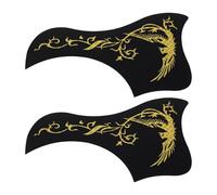 Cabilock 2 pièces Pickguard Autocollant pour Guitare Folk Lot de Dorées Motif Oiseau et Phénix Protection Anti-rayures Facile à Appliquer pour Guitare Acoustique Classique