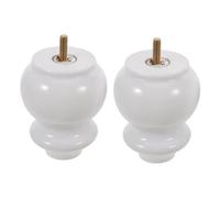 Cabilock 2 Pièces Pignes de Table en Bois Pied de Table Cuisses de lit Pies Para muebles Pieds du mobilier en Bois Pattes de Meubles Patte-Ciel de Style transitionnel White