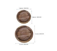 Cabilock 2 Pièces Plateau Rond pour Bougies Support Décoratif Massif Plateau Rustique pour Bougies Mariage et Noël