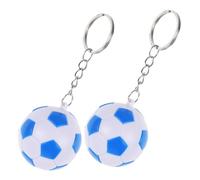 Cabilock 2 pièces Porte Clés Ballon de Football Bleu Lot de Accessoire Foot Créatif pour Garçon Fille Fête et Récompense Scolaire