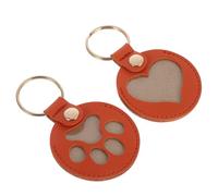 Cabilock 2 Pièces Porte-clés Commémoratif Élégant en PU Vert pour Rangement de Poils D’Animaux, Portable et Stylé, Amoureux des Chats et Souvenirs