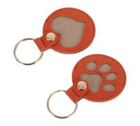 Cabilock 2 Pièces Porte-clés Compact et Pratique Commémoratif en Cuir PU Vert Élégant Produit Souvenir Amoureux des Animaux pour Poils d'animaux
