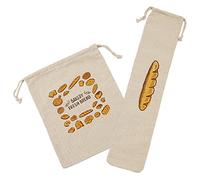 Cabilock 2 pièces Sacs de Rangement Lin pour Réutilisables Lot Cordon Résistants et Alimentaires Conservation Naturelle pour Pains et Snacks