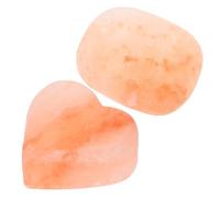 Cabilock 2 Pièces Savonnette Exfoliant Naturel au Sel Minéral de L'himalaya Orange, Pierre de Massage Ovale et Cœur pour Soin du Corps et Lavage du Visage
