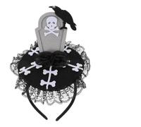 Cabilock 2 Pièces Serrage Tête Déguisement Halloween Ambiance Crâne Tombe | Plastique Polyester, Style Créatif pour Garçon et Filles et Ados, Fête D'anniversaire, Masque
