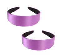 Cabilock 2 pièces Serre-tête Satin Large Uni pour Femmes et Filles Bandeau Rigide Élégant Accessoire Cheveux Créatif pour Fêtes et Cosplay