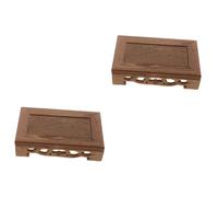 Cabilock 2 Pièces Siège en Bois Rectangulaire Présentoir en Bois D'ébène Socle De Présentation en Plateau De Service Alimentaire en Socle De Rangement en Nourriture Chine