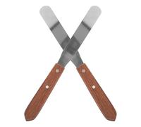 Cabilock 2 Pièces Spatule à Cire Épilation en Acier Inoxydable avec Manche en Bois, Douce pour Peau Sensible, Outil Professionnel pour Salon de Beauté et Usage Domestique