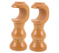 Cabilock 2 Pièces Support Barre Rideau Bois Solide Support Mural Tringle Rideaux Design Vintage Style Romain Facile à Installer pour Chambre et Salon