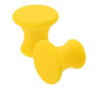 Cabilock 2 Pièces Support de Fourche Accordée Caoutchouc Jaune Base Portable Antidérapante pour Yoga et Thérapie Sonore Coussin Compatible pour Pratique Chakra et Expériences Holistiques