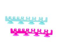 Cabilock 2 pièces Support de Pinceaux Maquillage Silicone Flexible avec Ventouse Forte Adhérence pour Rangement Salle de Bain et Séchage Organiseur Cosmétique Polyvalent Vert Rose