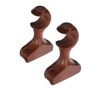 Cabilock 2 Pièces Support de Tringle à Rideaux Vibrations en Bois Khaki pour Tringle de 28 Mm et Empêche L'instabilité, pour Chambre à Coucher et Salon