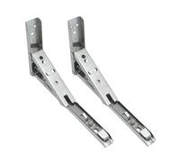 Cabilock 2 Pièces Support D'étagère Triangulaire Pliable en Acier Inoxydable, Support à Ressort Mural Argenté, pour Étagère Murale, Bibliothèque à Domicile et Rayonnage de Magasin