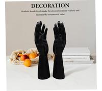 Cabilock 2 pièces Support Main Mannequin Réaliste pour Bijoux et Gants Présentoir Délicat pour Montres Bagues et Bracelets Base Stable pour Boutique et Exposition Lot de Noir Gauche et