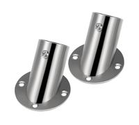 Cabilock 2 pièces Support Tringle Rideau Robuste Acier Inoxydable pour Fixation Murale Angle Base Flasque pour Barre Porte-serviettes Lot de Installation Sécurisée