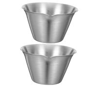 Cabilock 2 Pièces Tasse à Espresso Acier Inoxydable avec Poignée et Double Bec Verseur Tasse à Mesurer pour Extraction Précise et Usage Portable pour Café et Voyage