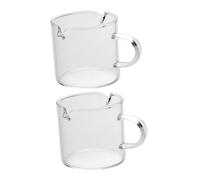 Cabilock 2 Pièces Verres à Espresso Verre Borosilicate Double Bec Antigoutte pour Café Expresso Lot de Mini Tasses Transparentes Résistantes Chaleur pour Bar à Café