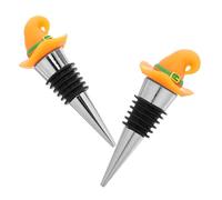 Cabilock 2 Pièces Wine Stopper Set Witch Hat Shape Leakproof Reusable Wine Saver For Halloween Party Favor Holiday Bottle Sealers