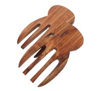 Cabilock 2 Pièces Wood Salad Hands Set Ergonomic Wooden Stirring Forks for Mixing Tossing Cooking Kitchen Utensils for Salad and Dough Preparation